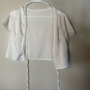 White Front tie cardigan